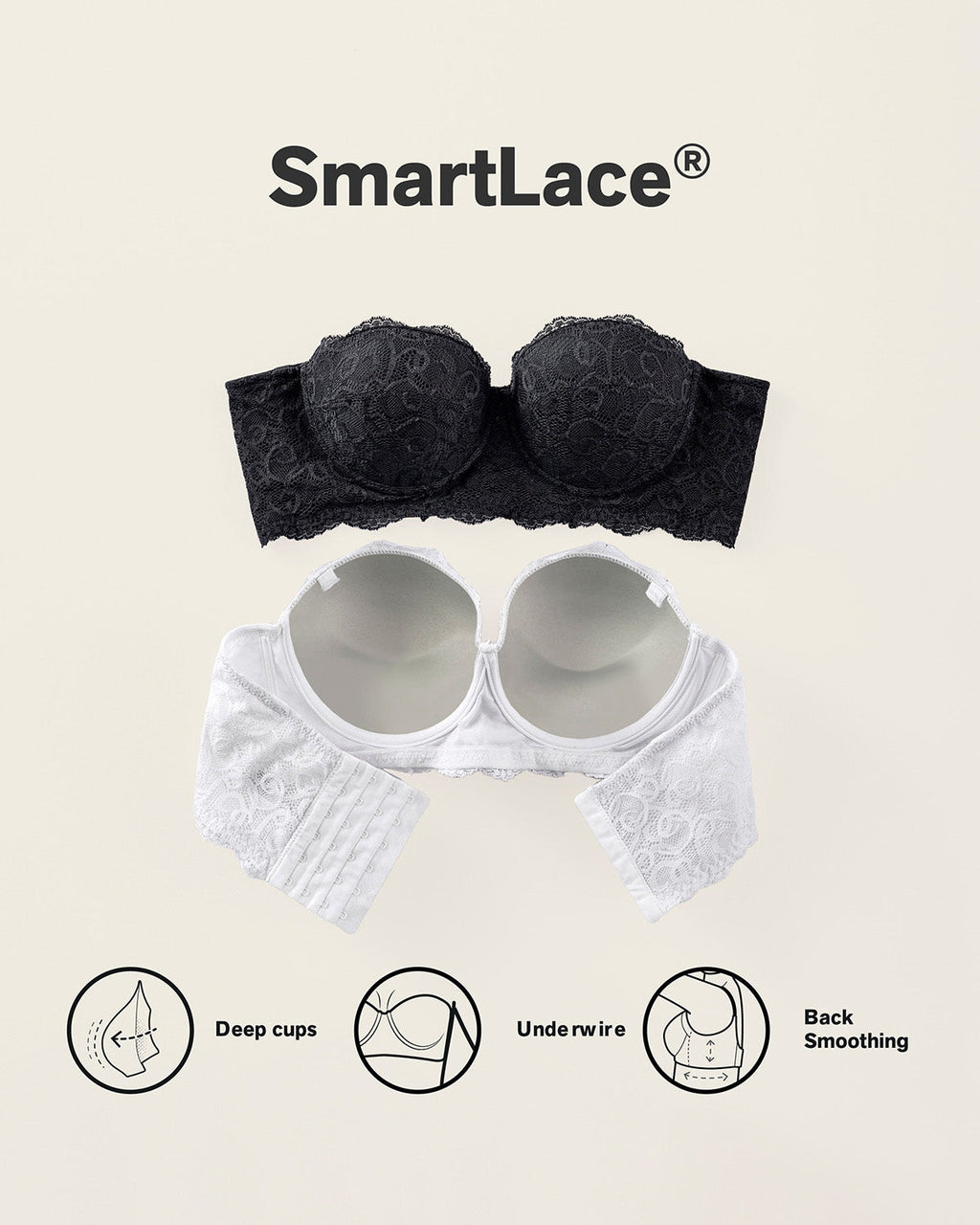 Convertible Balconette Lace Push Up Bra