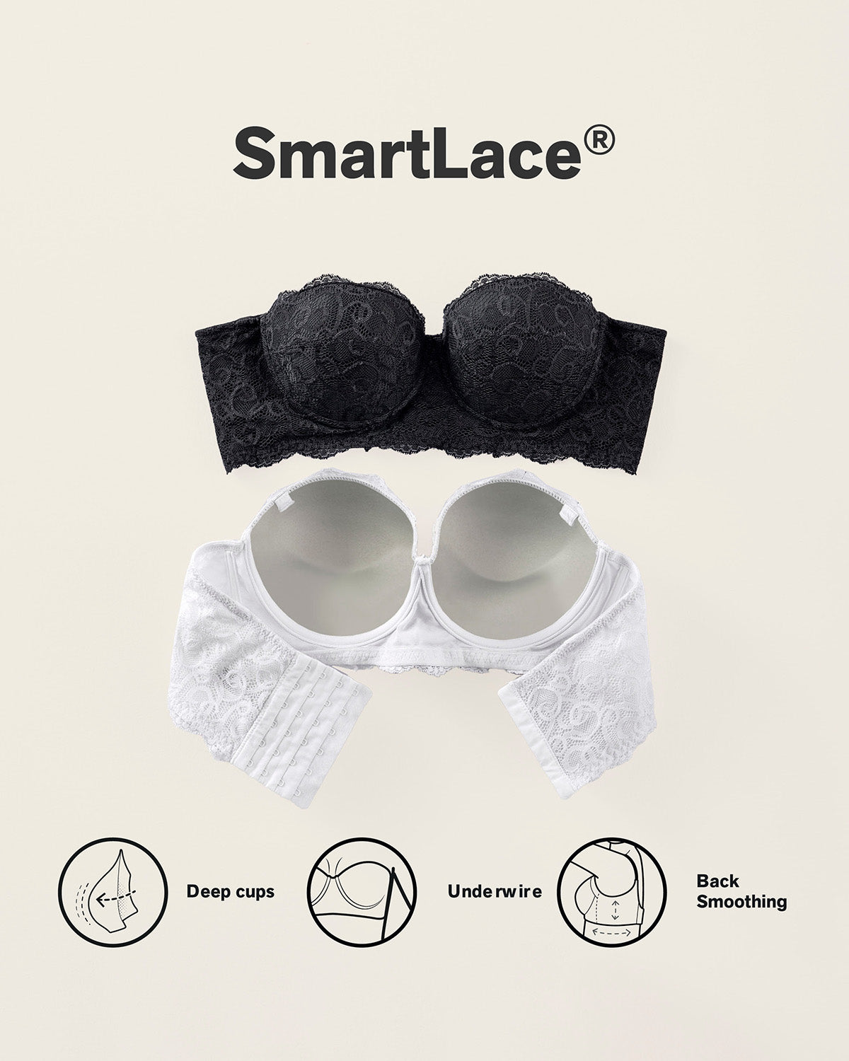 Convertible Balconette Lace Push Up Bra