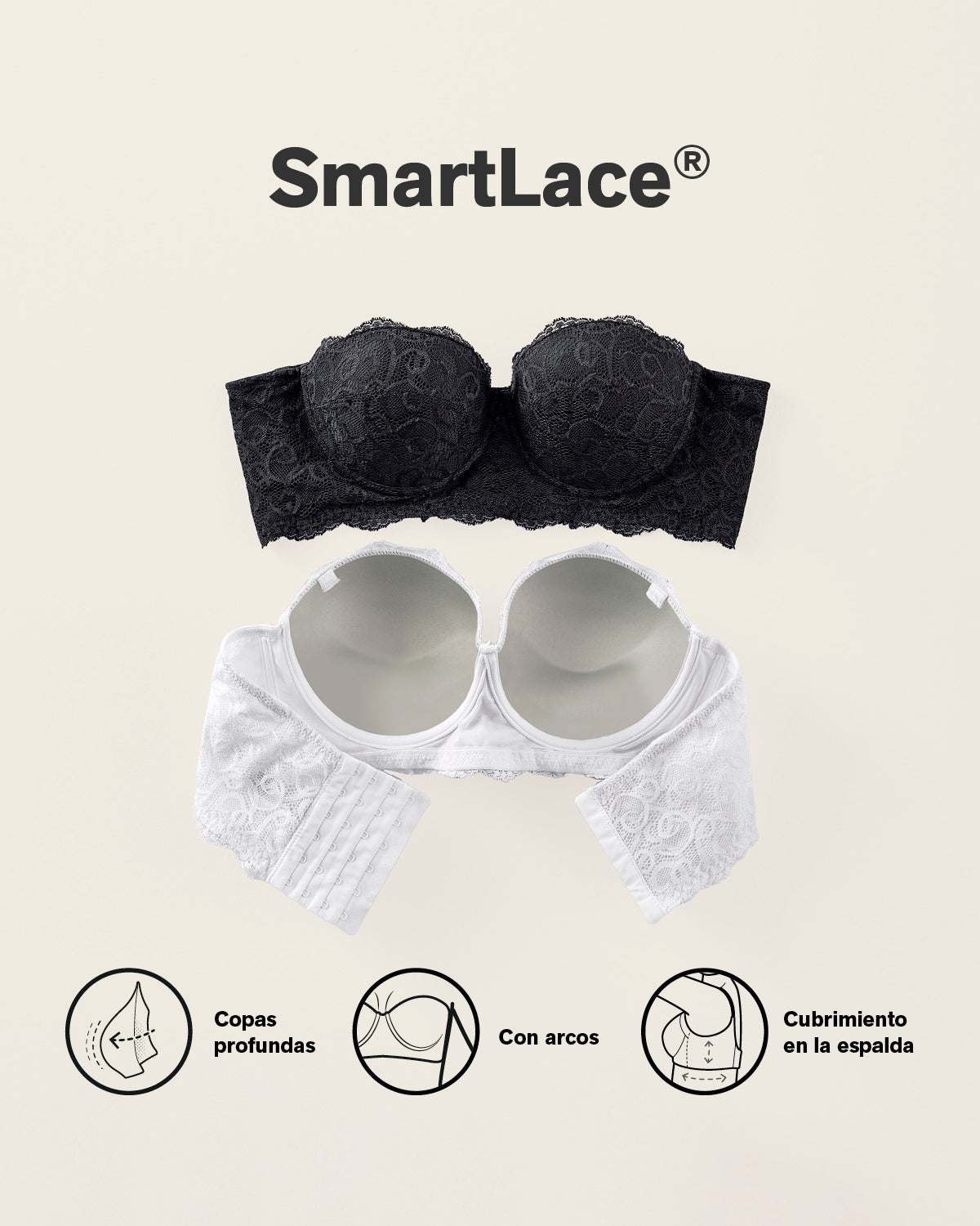 Convertible Balconette Lace Push Up Bra