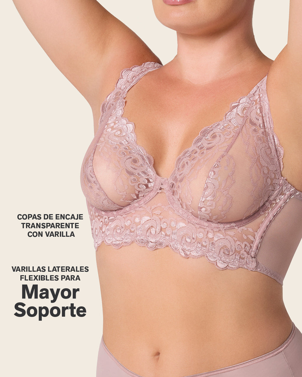 Sheer Lace Bustier Bralette with Underwire