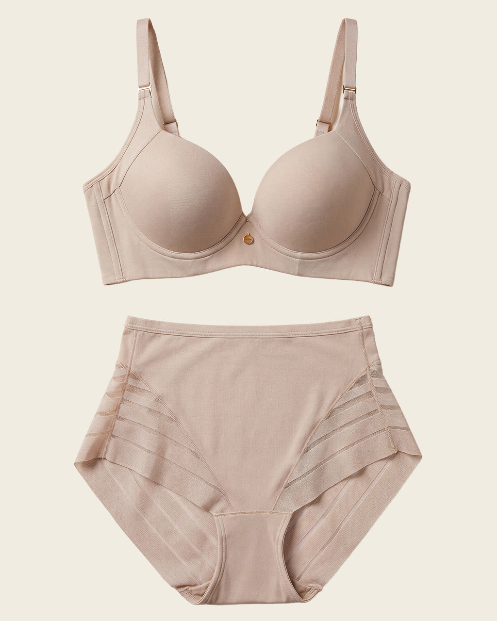 High Profile Bra + Stripe Undetectable Panty in Nude