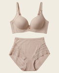 High Profile Bra + Stripe Undetectable Panty in Nude