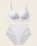 High Profile Bra + Stripe Undetectable Panty in White