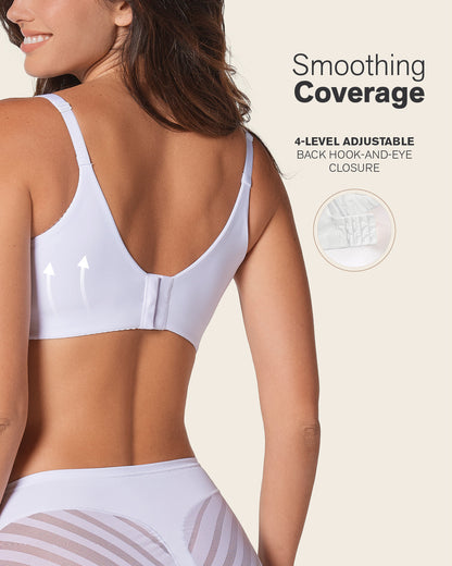 High Profile Bra + Stripe Undetectable Panty in White