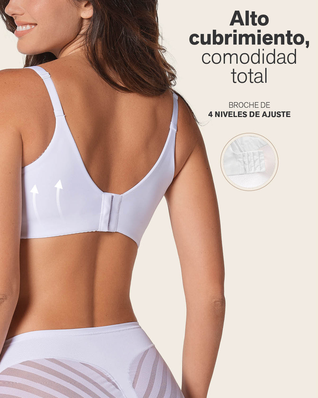 High Profile Bra + Stripe Undetectable Panty in White