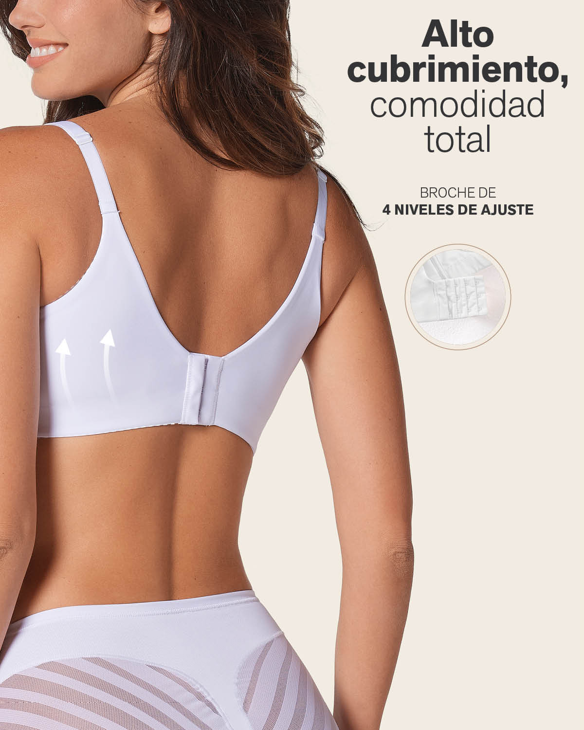 High Profile Bra + Stripe Undetectable Panty in White