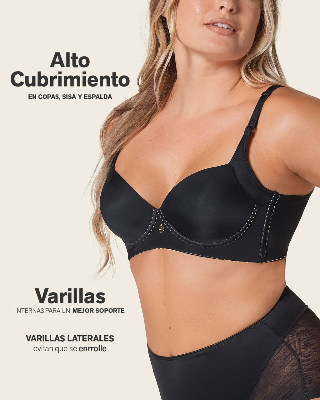 2-Pack High Profile Back Smoothing Bras with Soft Full Coverage Cups
