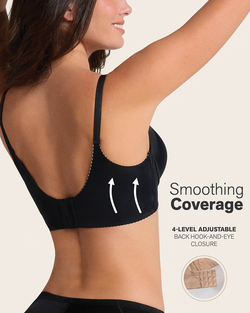 High Profile Bra + Stripe Undetectable Panty in Black