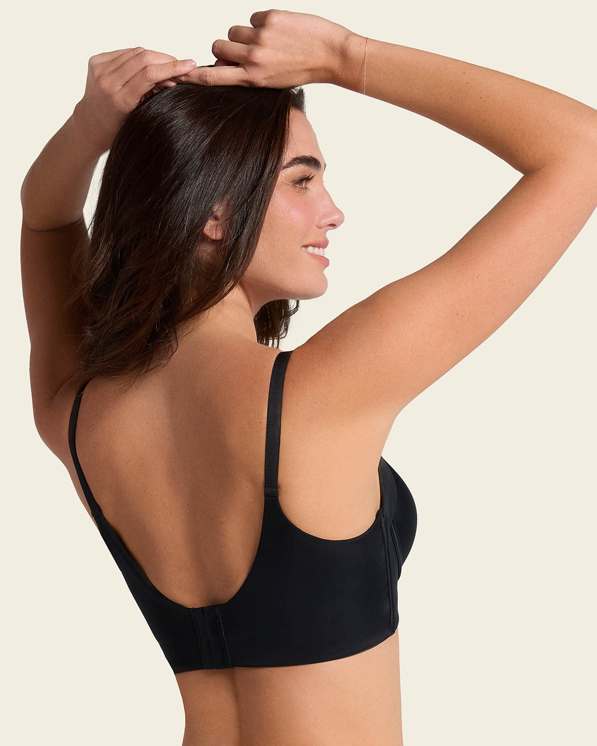 High Profile Bra + Stripe Undetectable Panty in Black