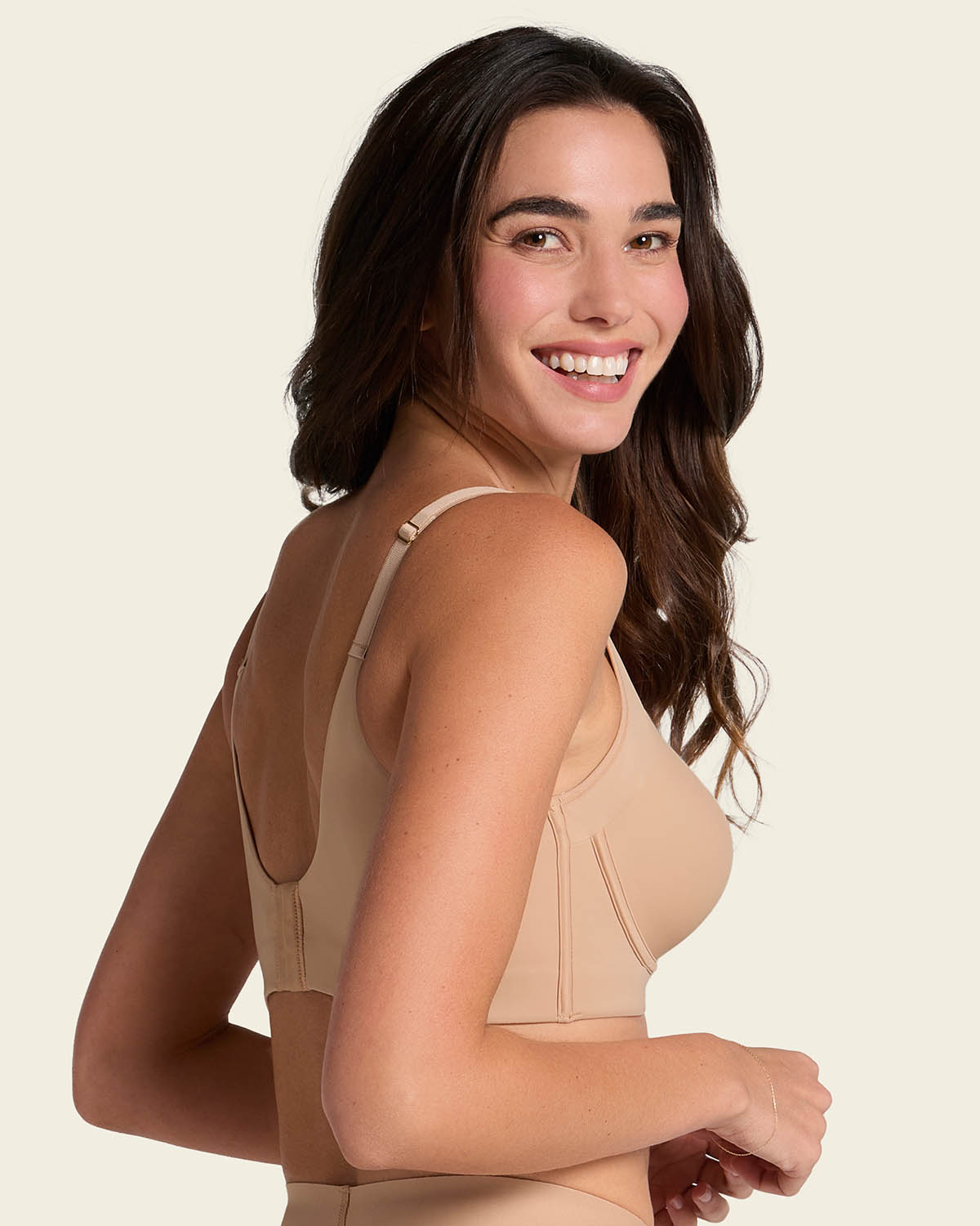 High Profile Bra + Stripe Undetectable Panty in Golden Beige