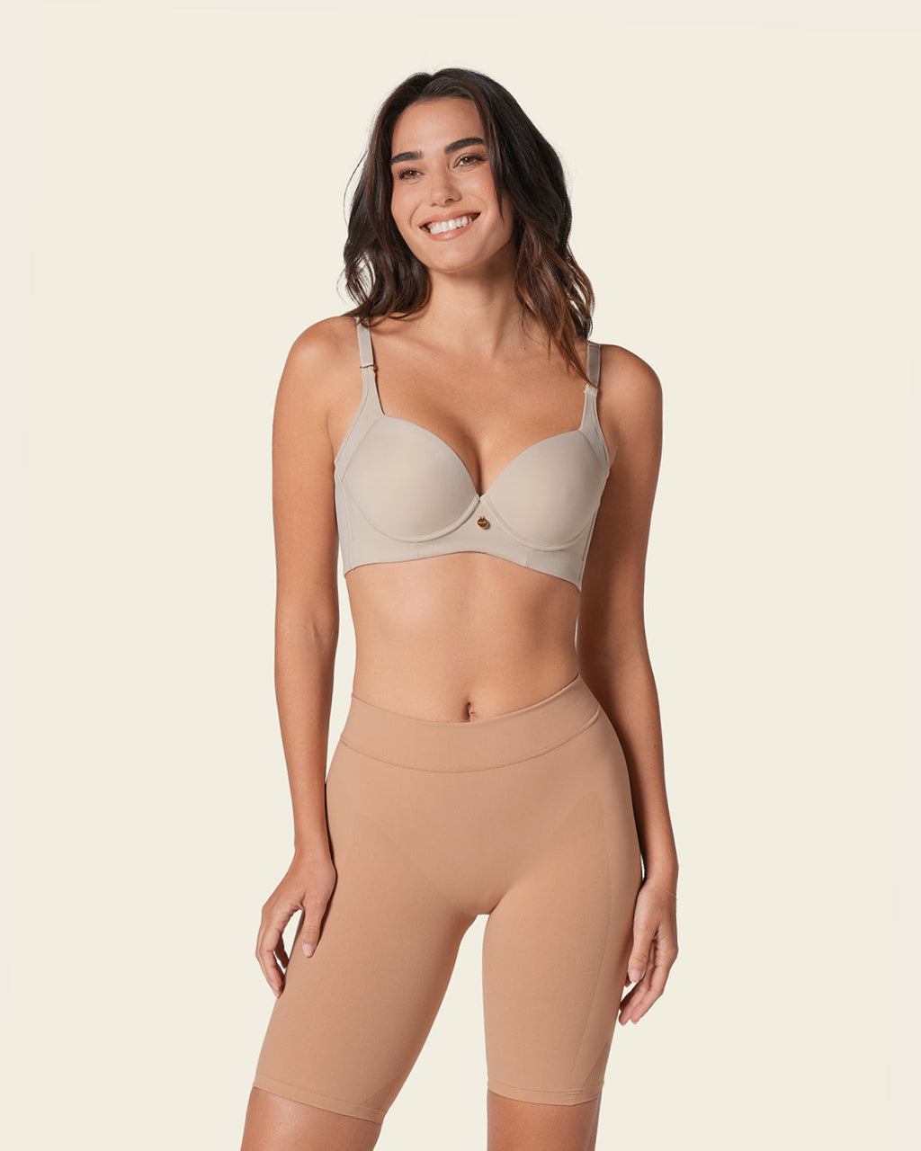 High Profile Bra + Stripe Undetectable Panty in Nude