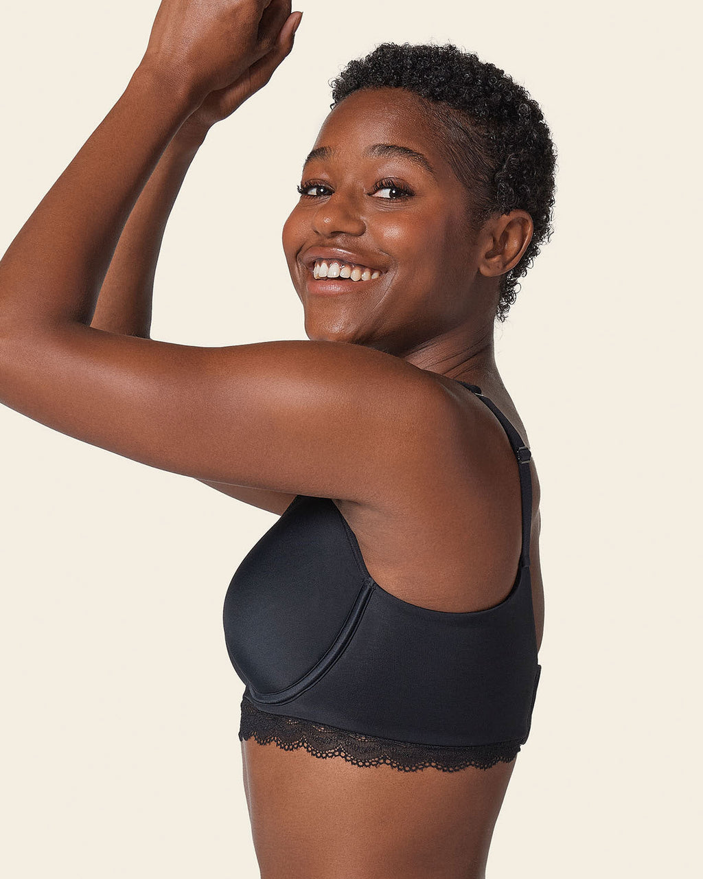 Lace Profile Bra & Ultra Light Lace Panty in Black