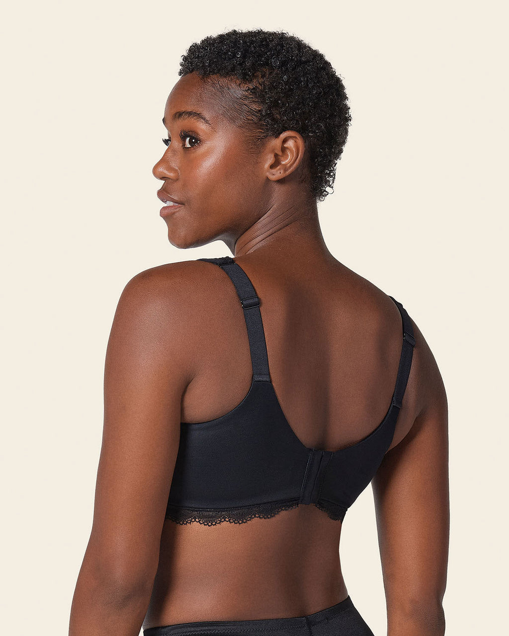 Lace Profile Bra & Ultra Light Lace Panty in Black