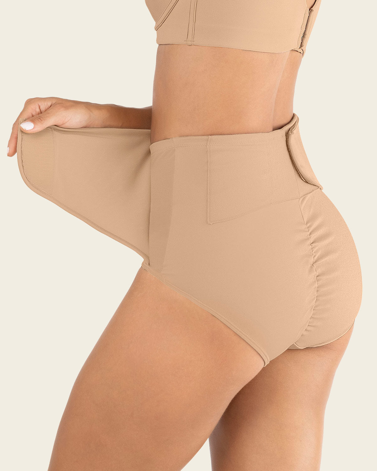 Firm Compression Postpartum Panty with Adjustable Belly Wrap