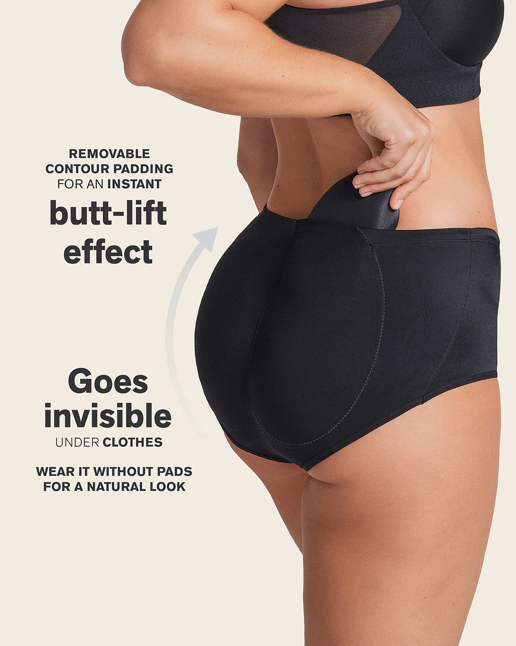 PadUp Panty & PadUp Short in Black and Nude