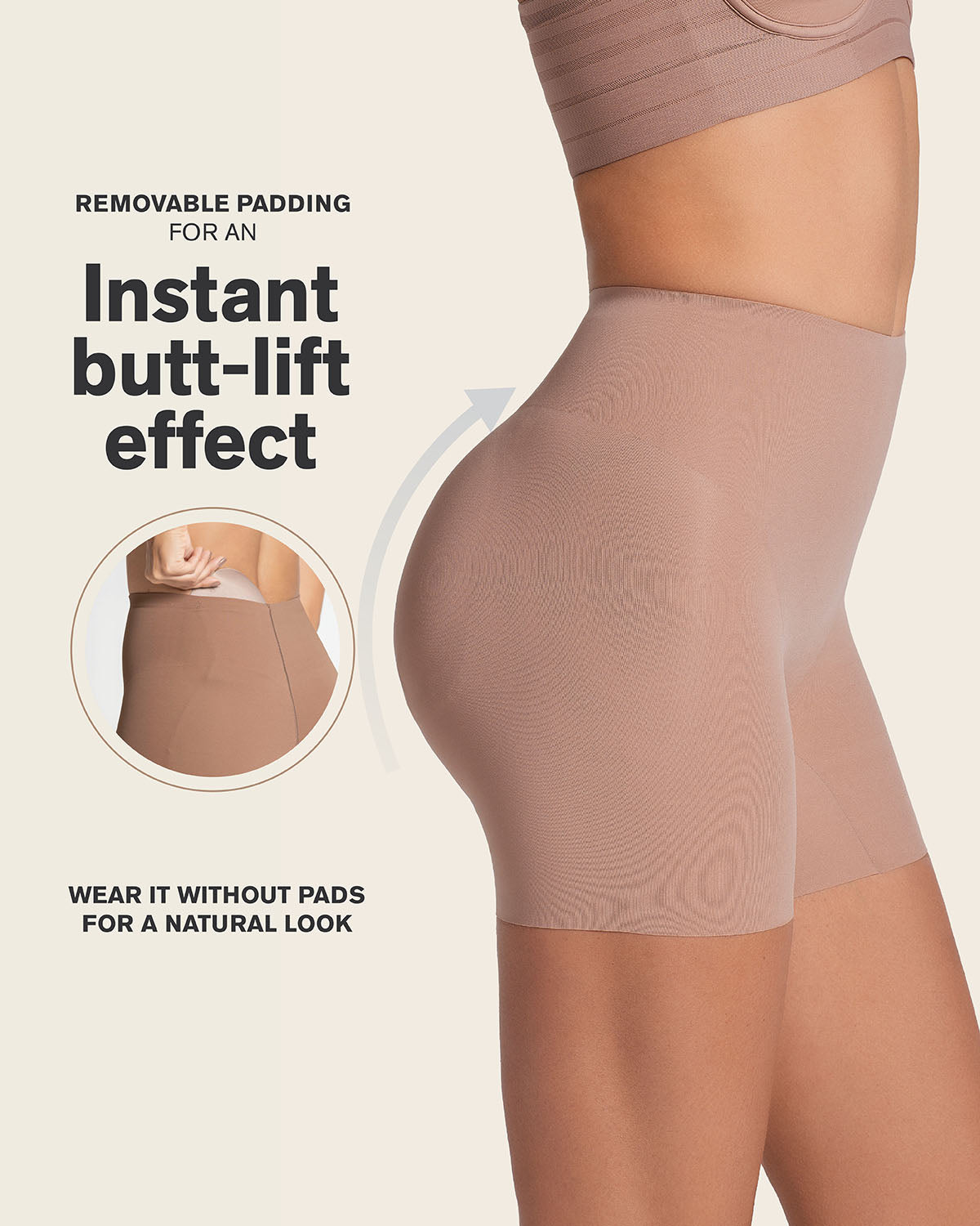 PadUp Panty & PadUp Short in Black and Nude