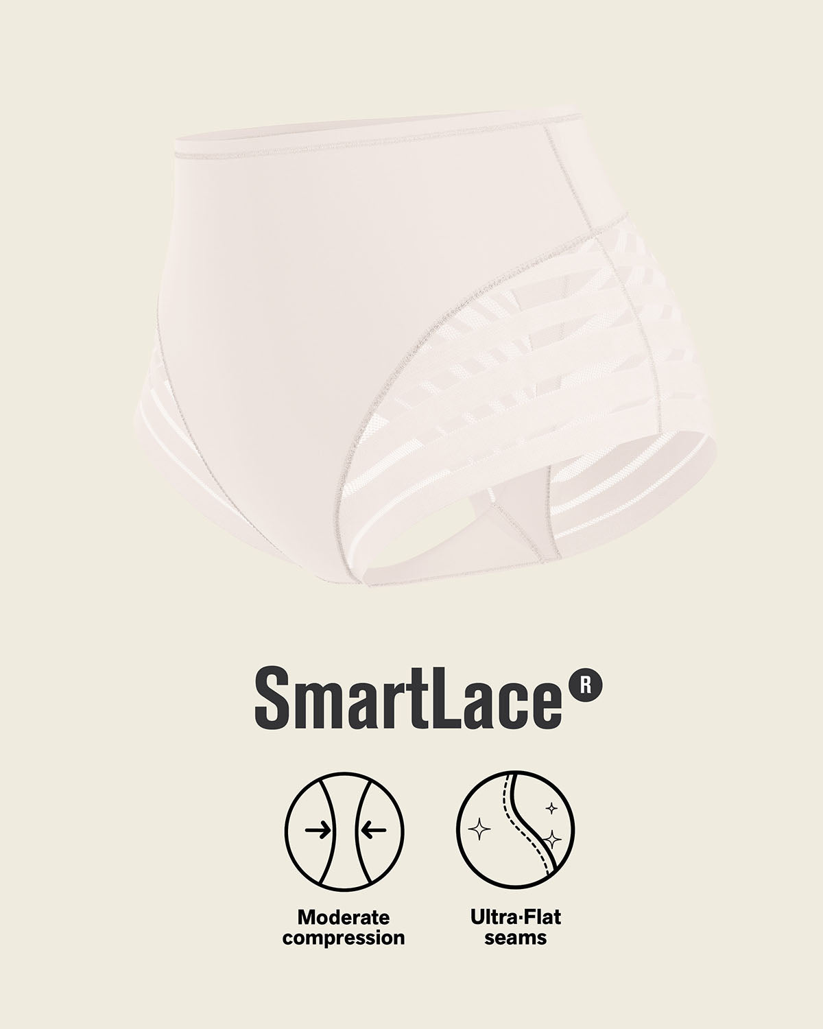 High Profile Bra + Stripe Undetectable Panty in White