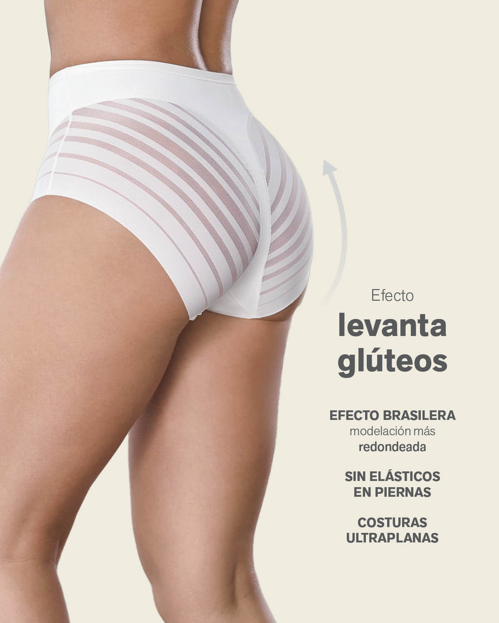 High Profile Bra + Stripe Undetectable Panty in White