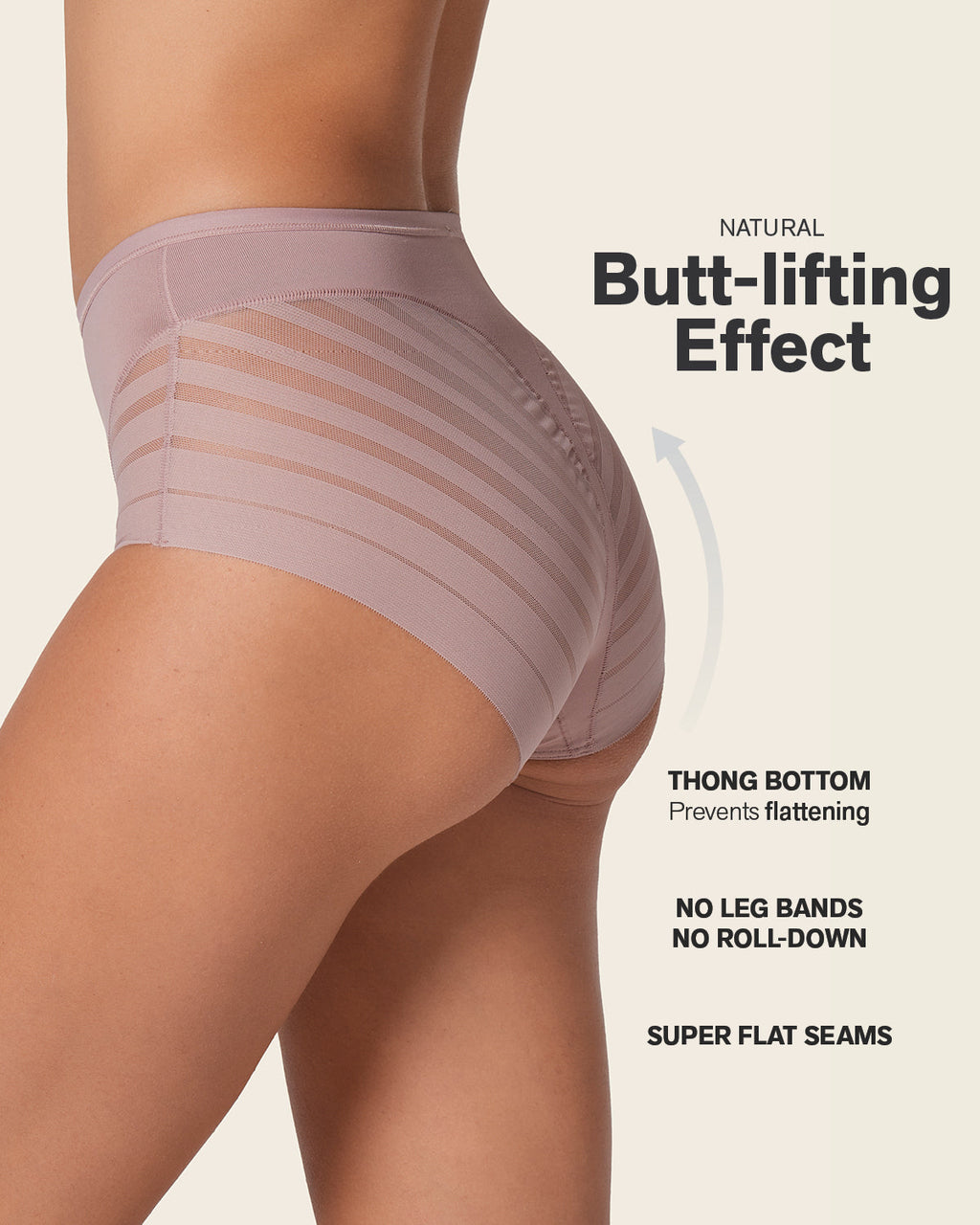 Everyday Bra + Stripe Undetectable Shaper Panty in Rosewood