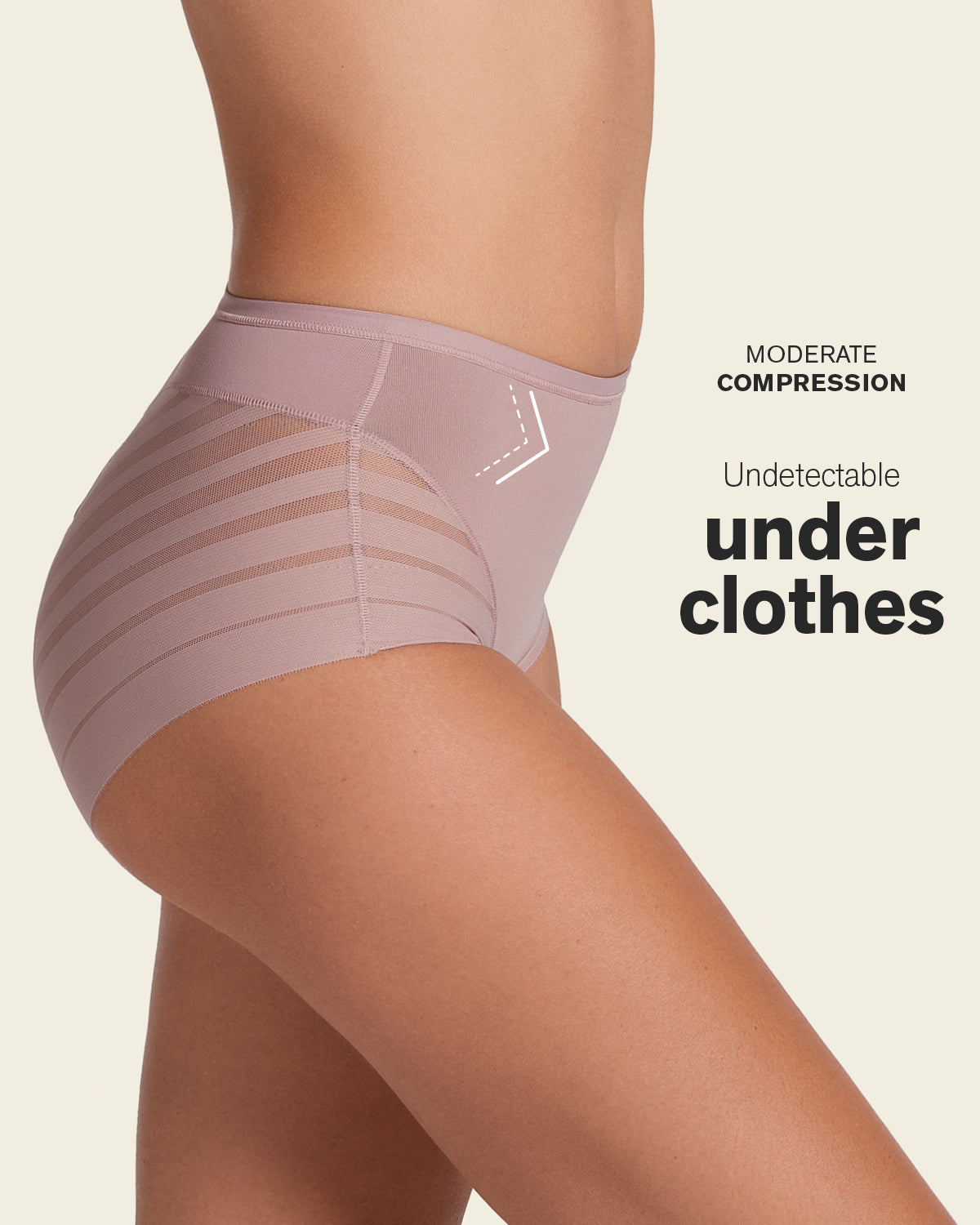 Everyday Bra + Stripe Undetectable Shaper Panty in Rosewood