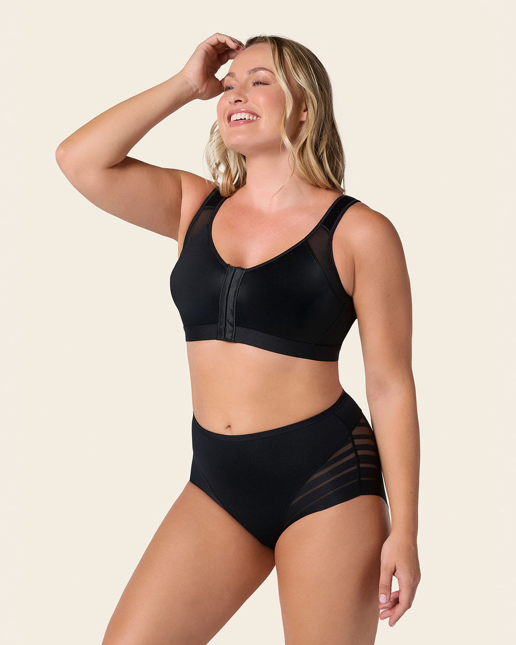 PowerStay Short & Stripe Undetectable Panty Bundle in Black