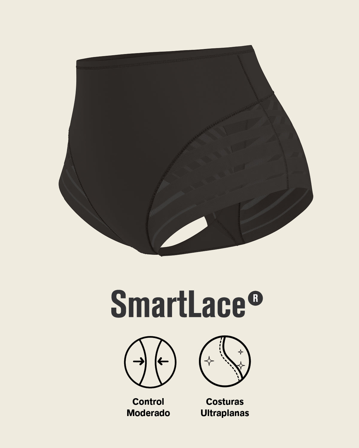 High Profile Bra + Stripe Undetectable Panty in Black