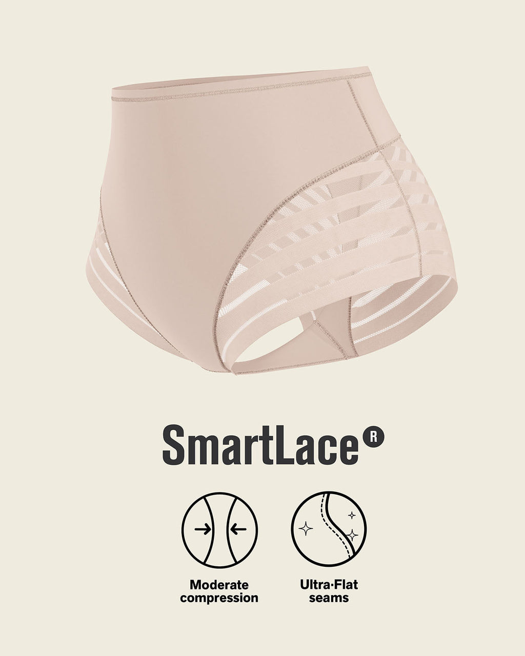 High Profile Bra + Stripe Undetectable Panty in Nude