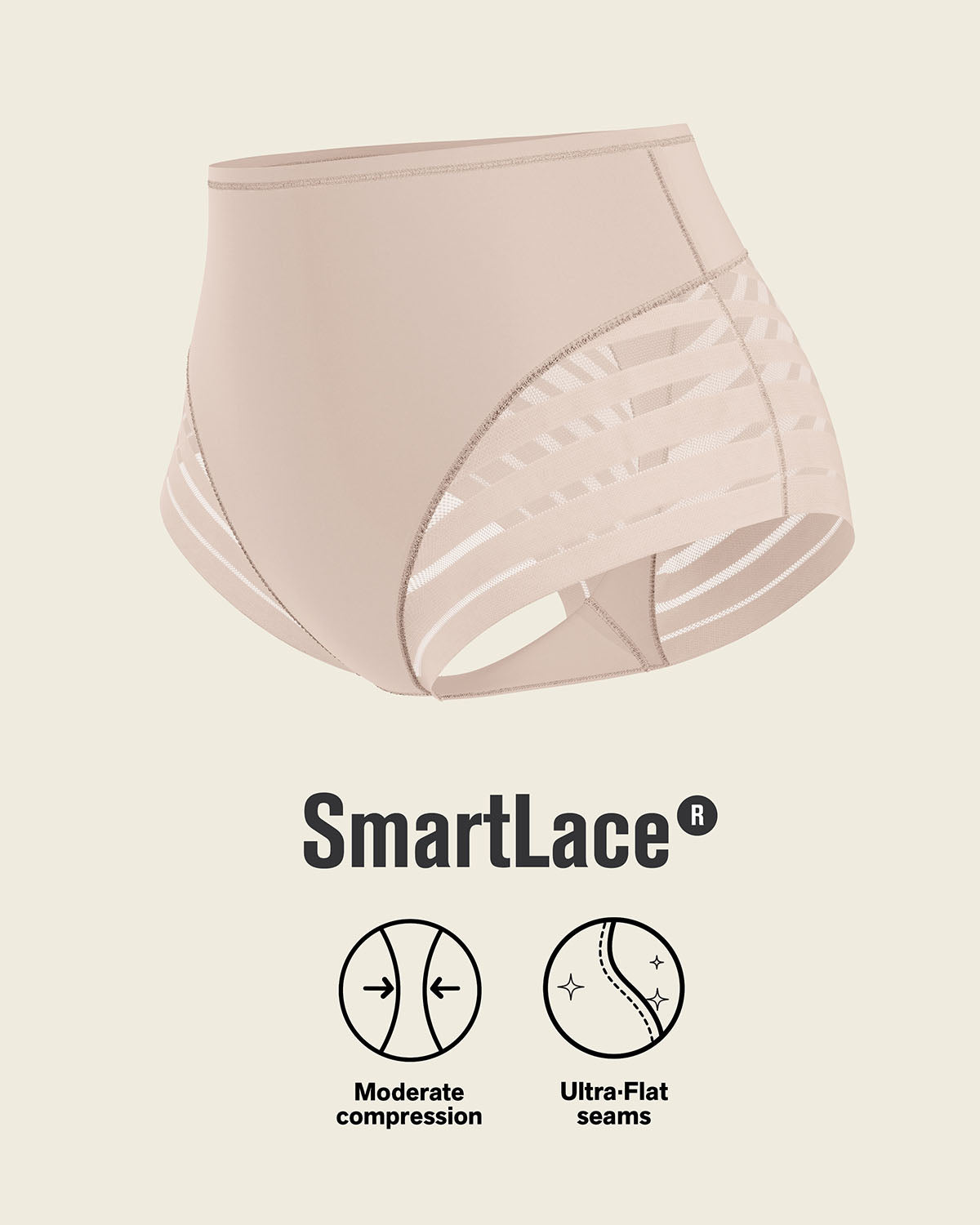 High Profile Bra + Stripe Undetectable Panty in Nude