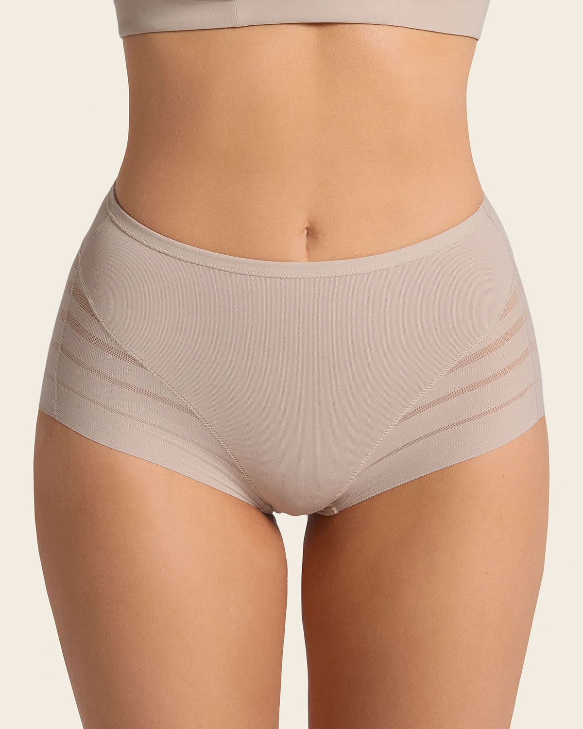 High Profile Bra + Stripe Undetectable Panty in Nude