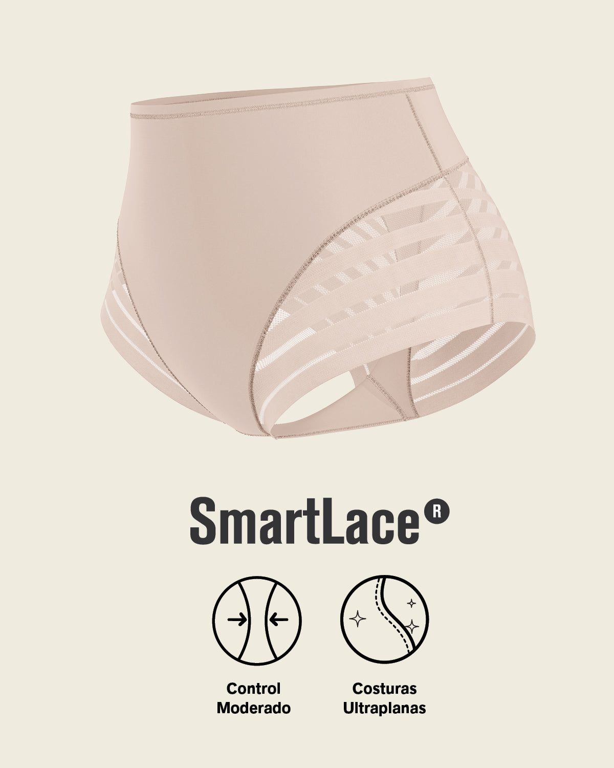 High Profile Bra + Stripe Undetectable Panty in Nude