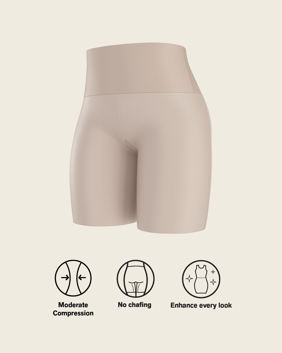 Moderate High-Waisted Shaper Short