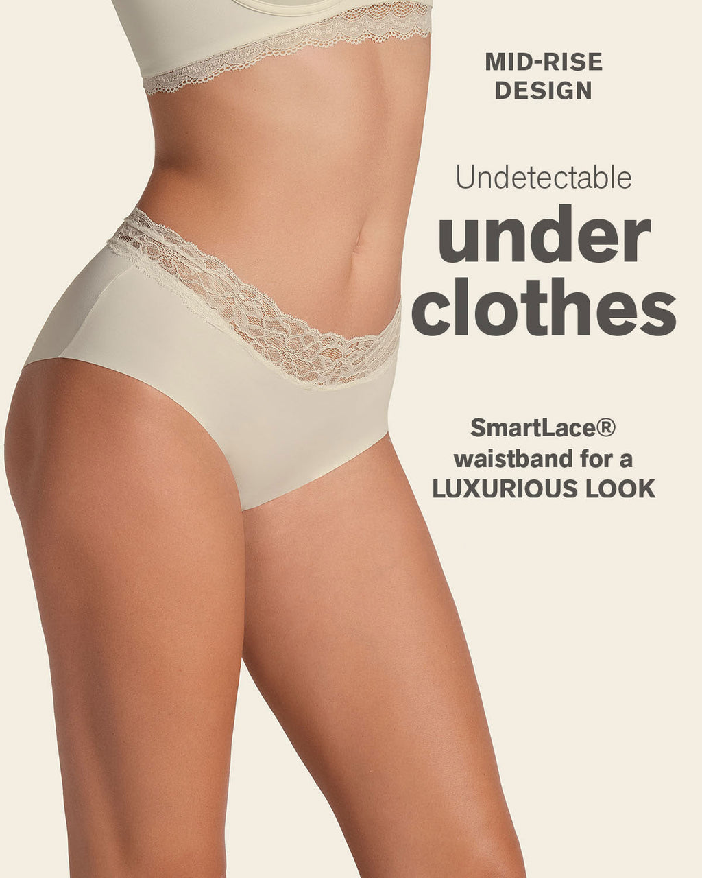 Ultra Light Lace Trim Hipster Panty