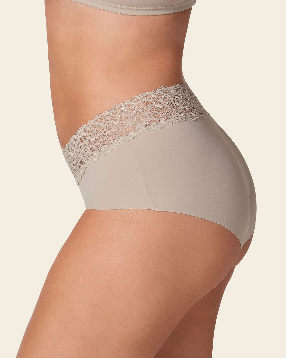 Lace Profile Bra & Ultra Light Lace Panty in Nude
