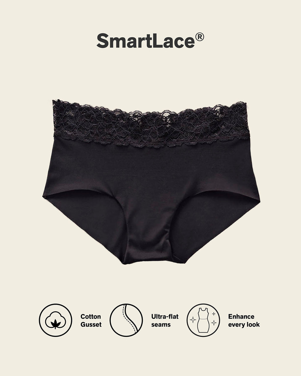 Ultra Light Lace Trim Hipster Panty
