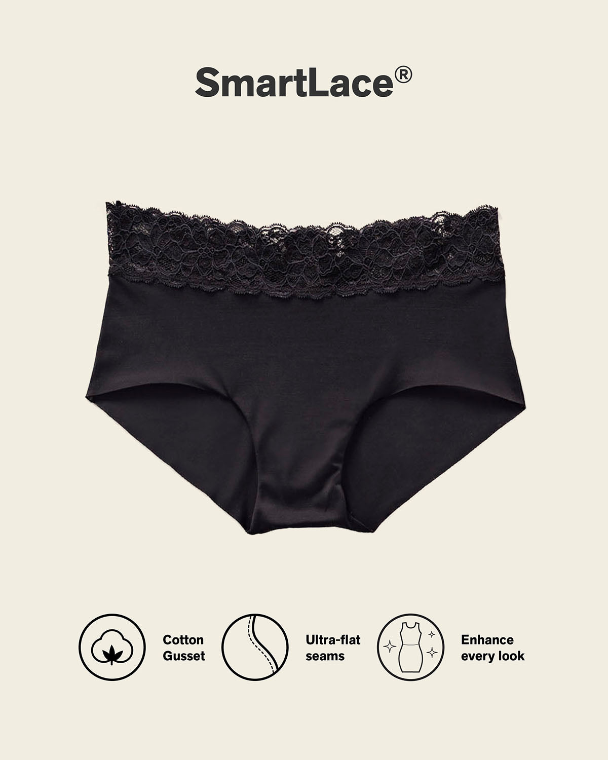 Ultra Light Lace Trim Hipster Panty
