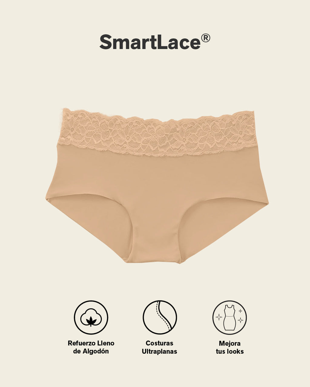 Ultra Light Lace Trim Hipster Panty
