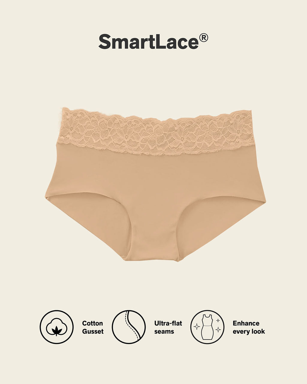 Ultra Light Lace Trim Hipster Panty