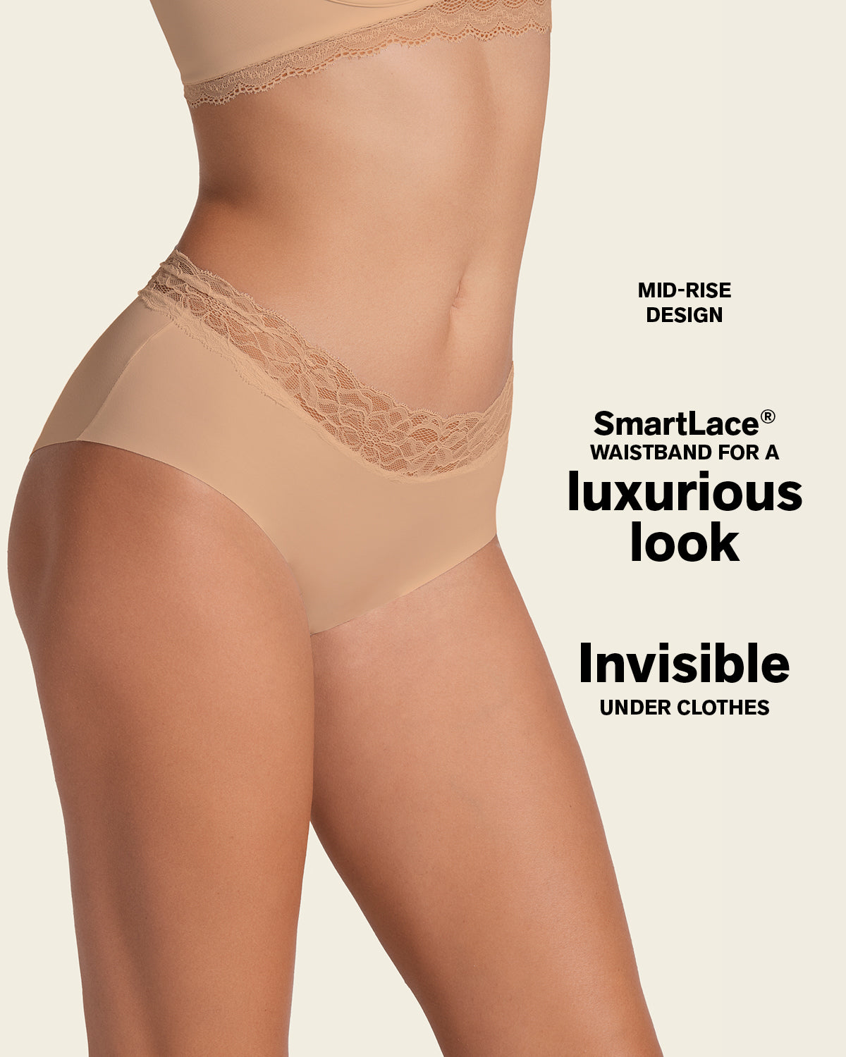 Ultra Light Lace Trim Hipster Panty