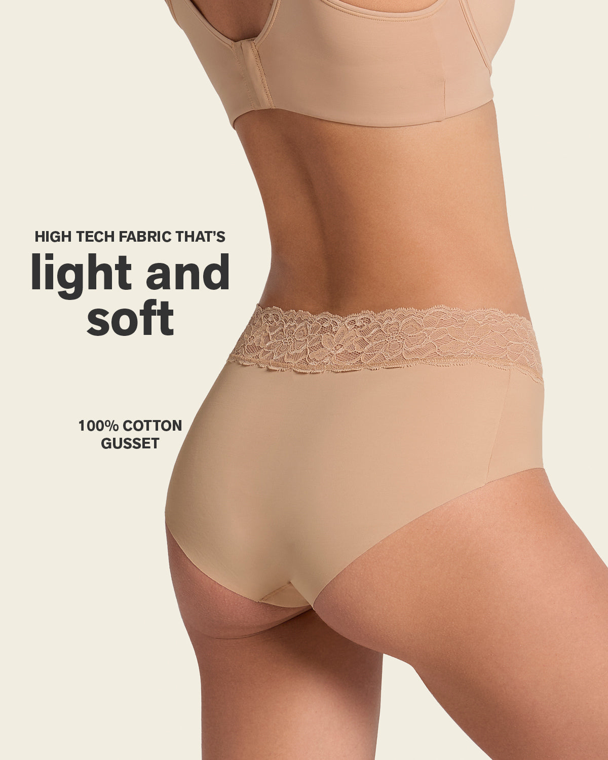 Ultra Light Lace Trim Hipster Panty