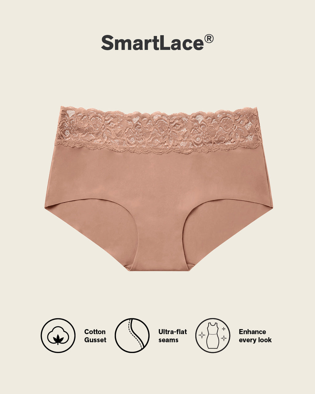 Ultra Light Lace Trim Hipster Panty