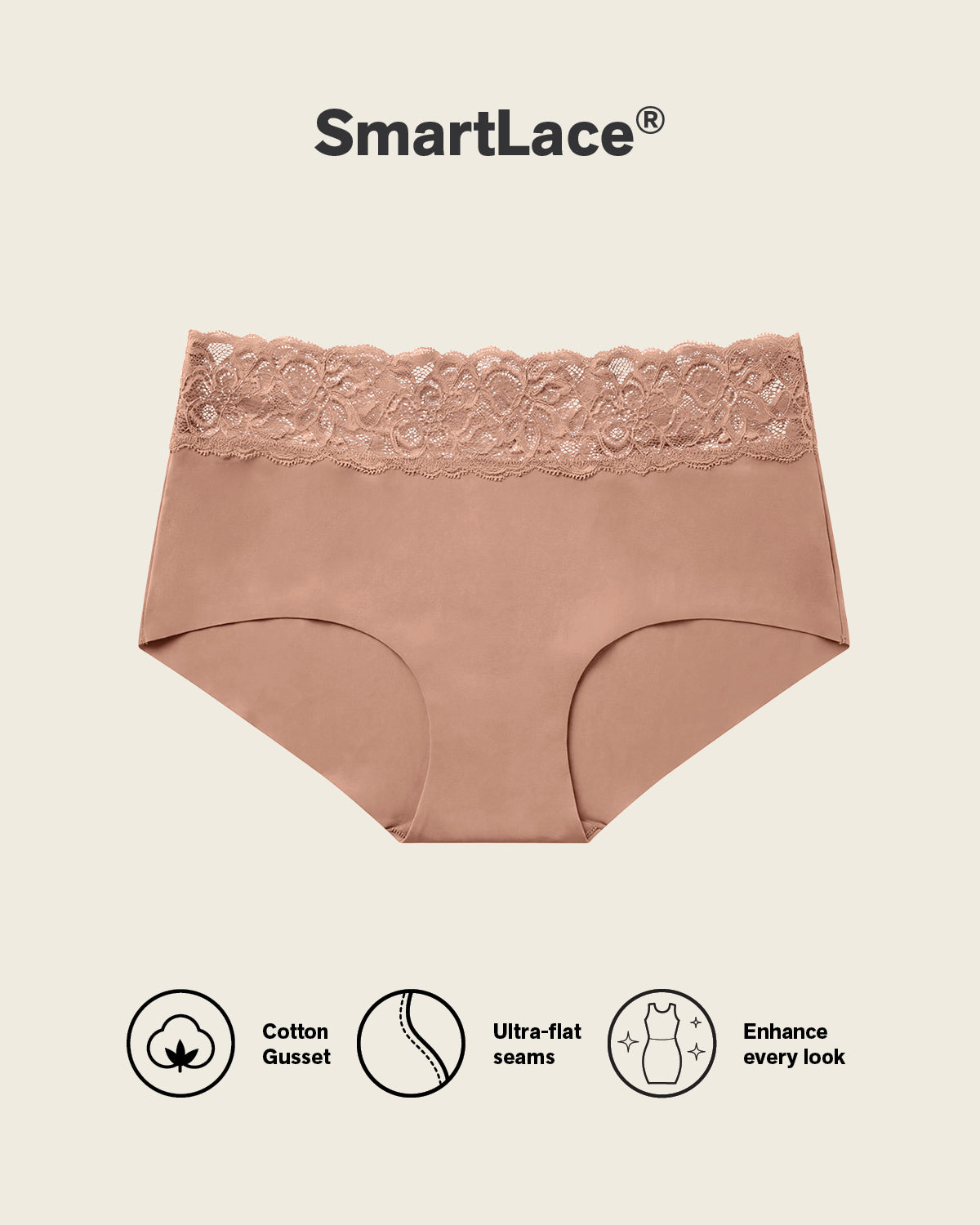 Ultra Light Lace Trim Hipster Panty