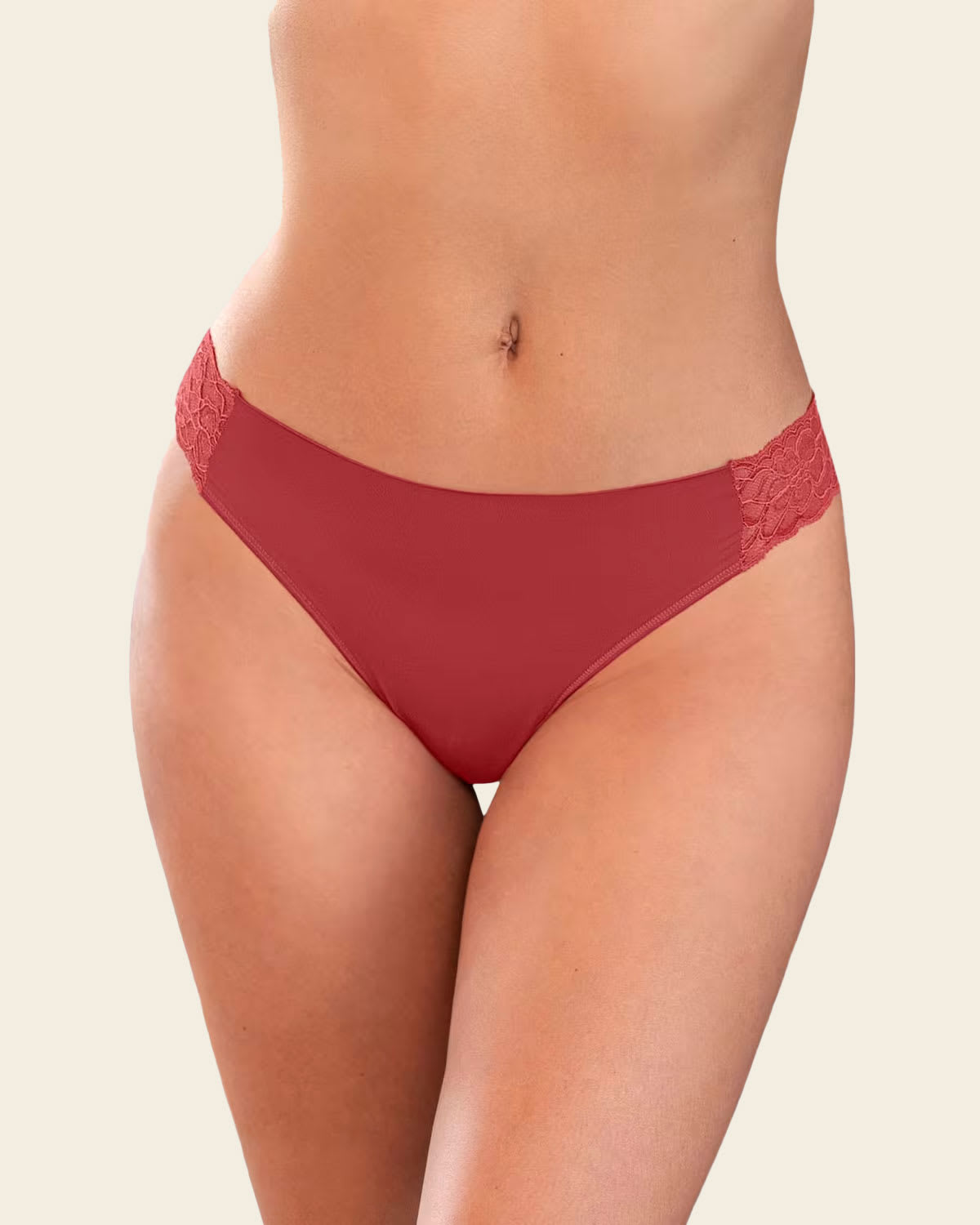 Lace Side Seamless Thong Panty