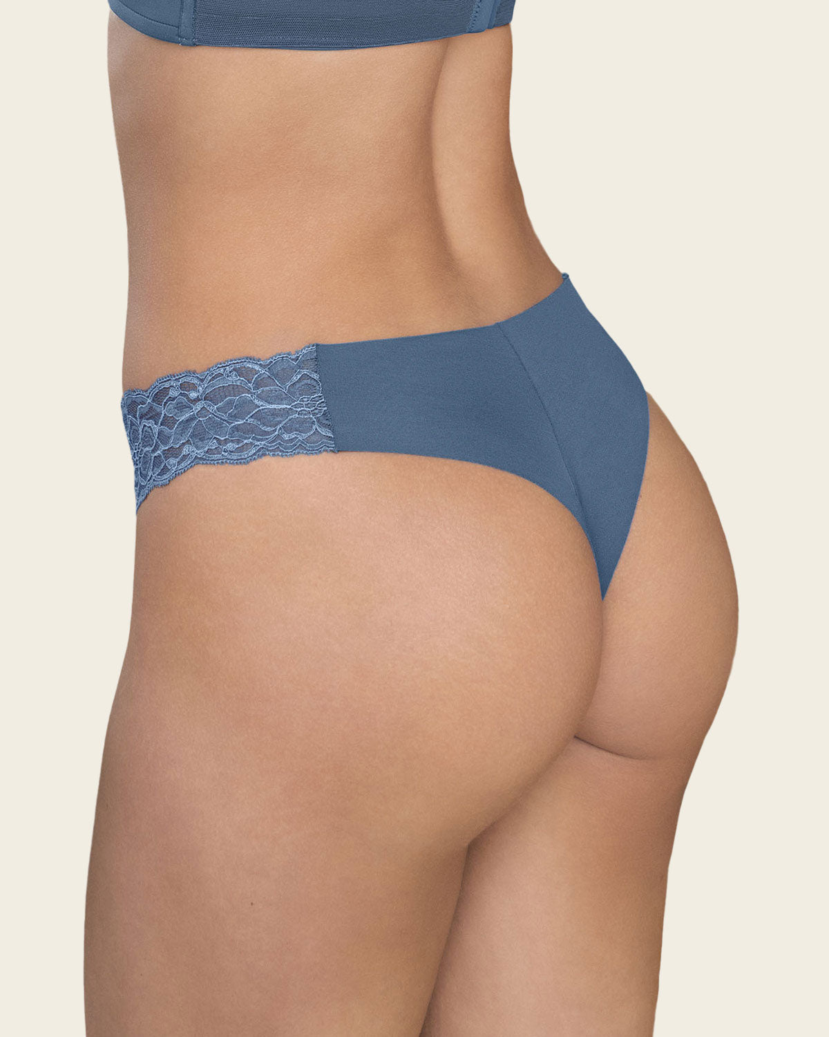 Lace Side Seamless Thong Panty