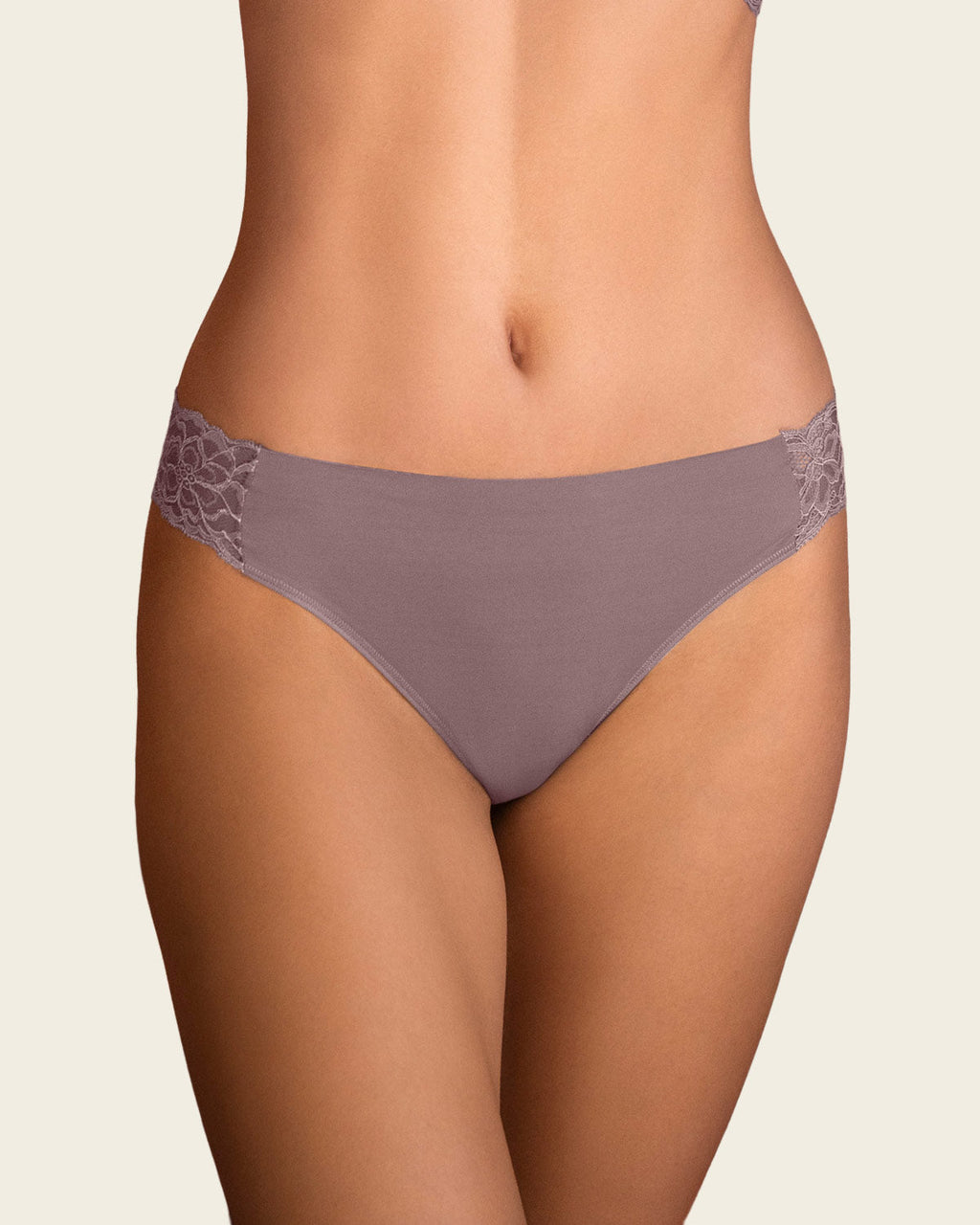 Lace Side Seamless Thong Panty