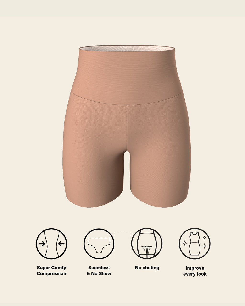 2-Pack Stay-In-Place Seamless Shapewear Shorts