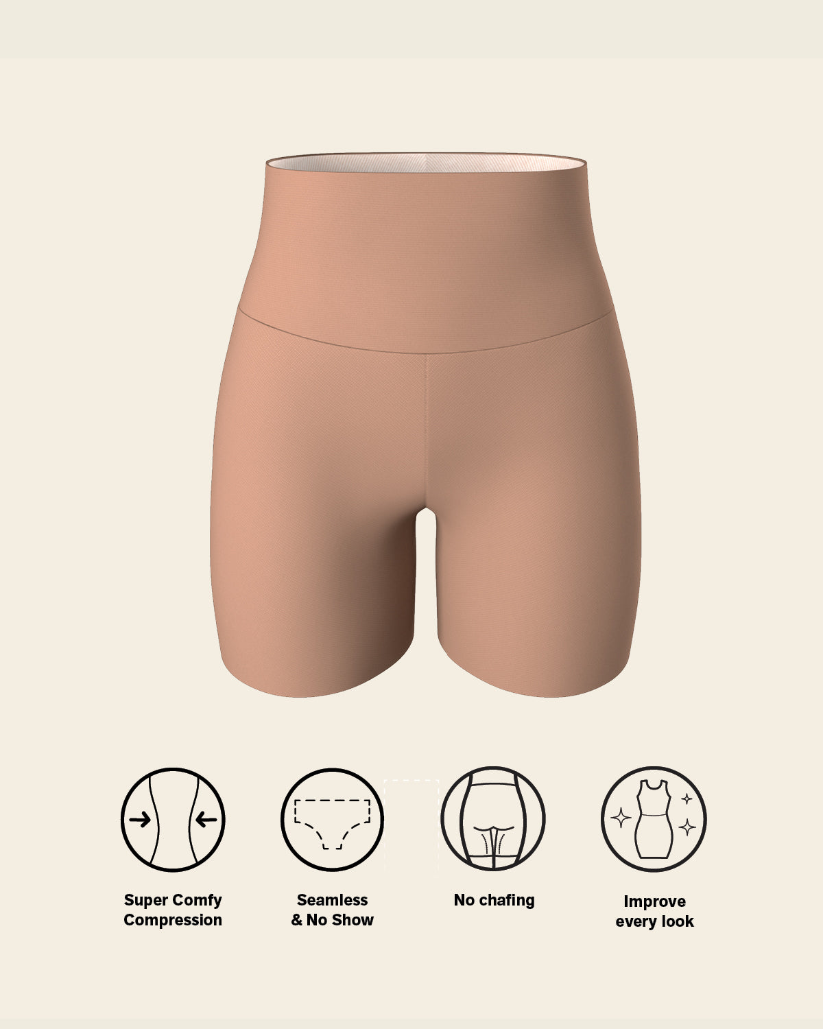 2-Pack Stay-In-Place Seamless Shapewear Shorts
