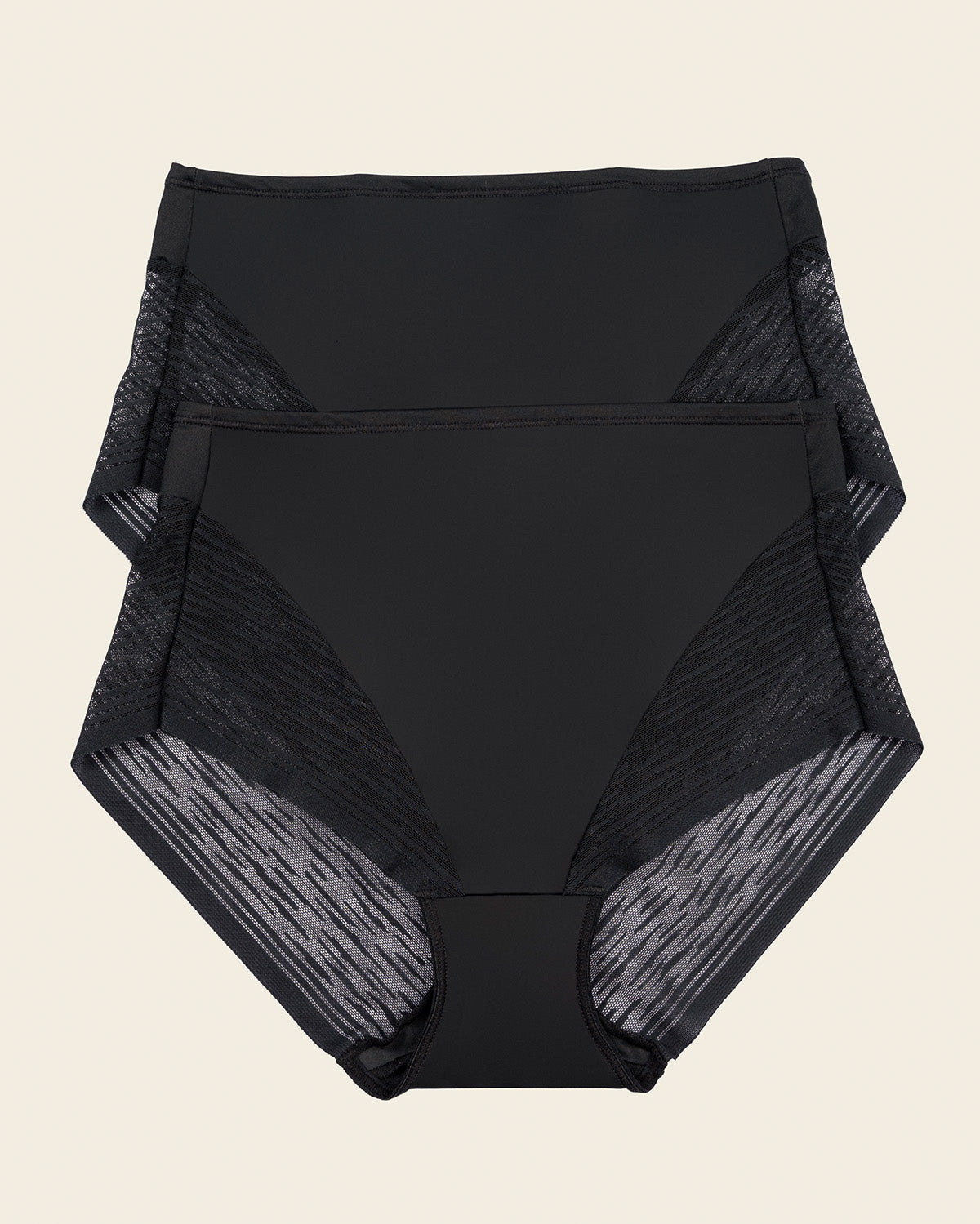 2-Pack Sheer Undetectable High-Waisted Lace Panties