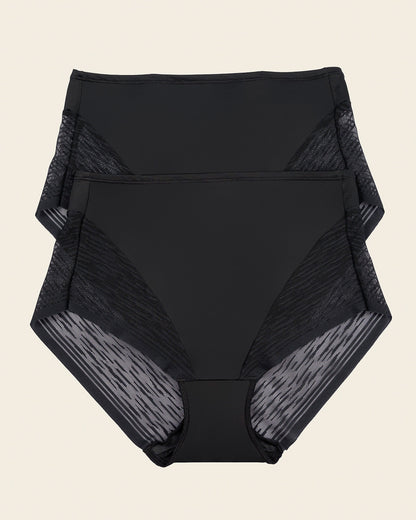 2-Pack Sheer Undetectable High-Waisted Lace Panties