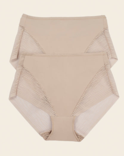 2-Pack Sheer Undetectable High-Waisted Lace Panties