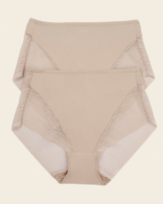 2-Pack Sheer Undetectable High-Waisted Lace Panties